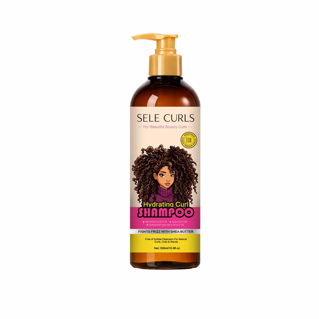 Sele Curls Hydrating Curl Shampoo 500ml pump bottle