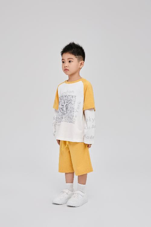 Layered Cotton T- Shirt and Shorts Set