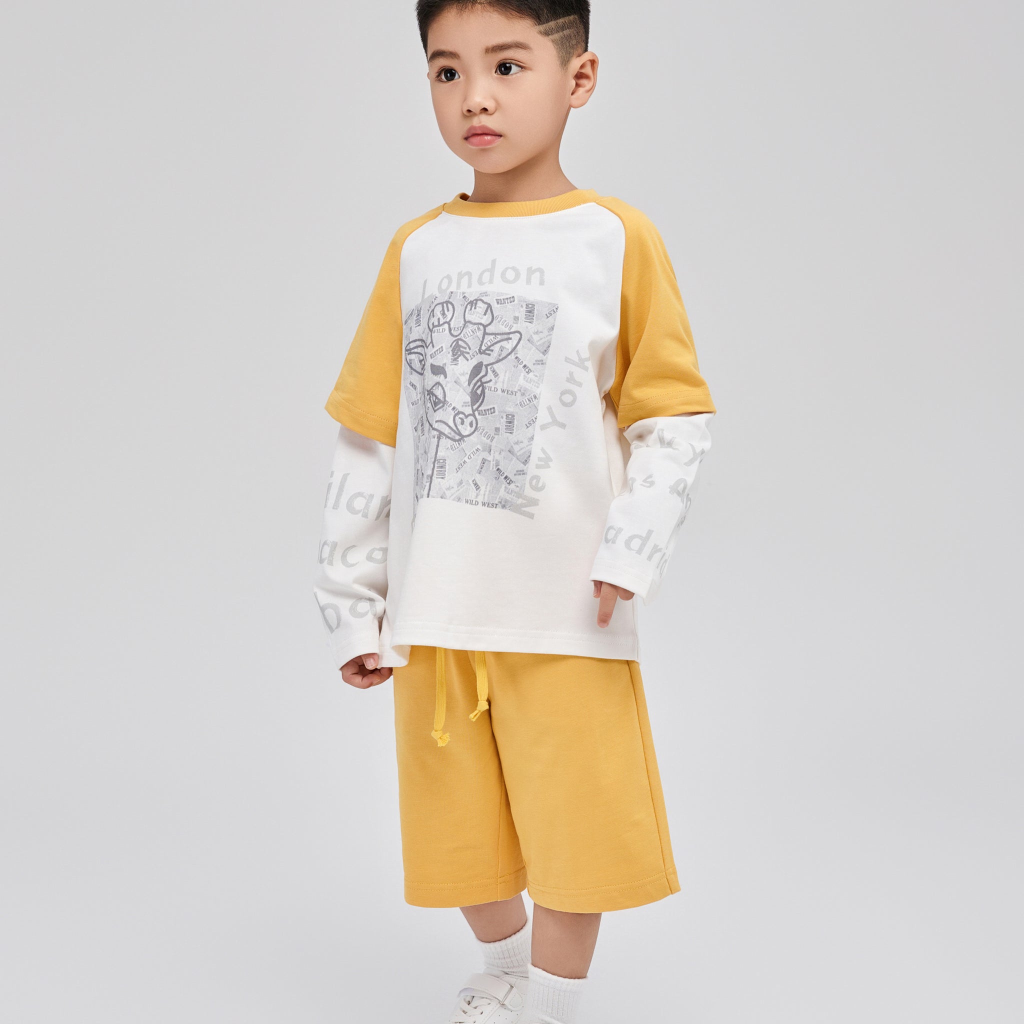 Layered Cotton T- Shirt and Shorts Set